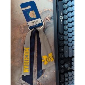 Michigan Wolverines NCAA Ponytail Holder Hair Tie Ribbon Little Earth New